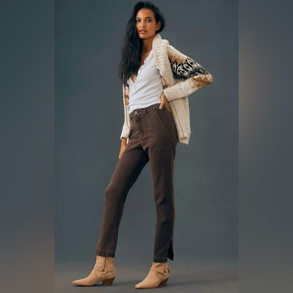 Bella Dahl Sz 26 Rowan Side Zip Pocket Pants in Brown Denim - Picture 2 of 8